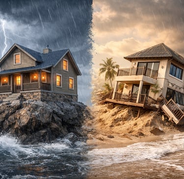 Stability vs. erosion: contrasting foundations