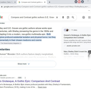 Google's Graven And Shelley Search Snapshot