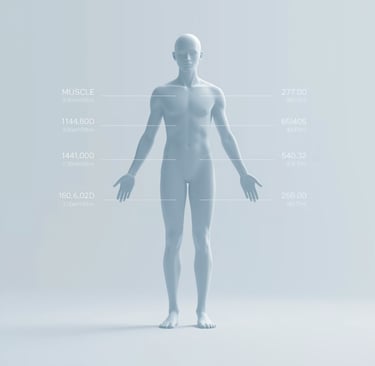 Illustration representing modern body analysis and health metrics