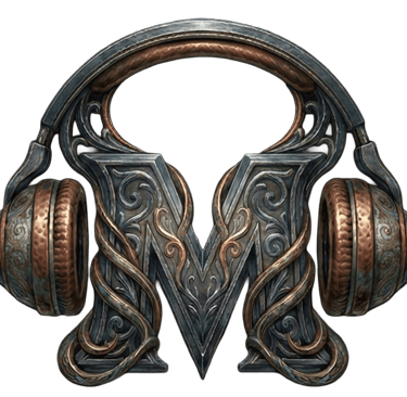 Button that takes you to the bio page. It represents the mANDRAk logo of letter M with headphones