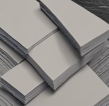 Array of fiber samples displayed alongside concrete test specimens on a lab bench.