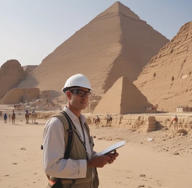 Engineer examining reinforced concrete samples in a laboratory setting.