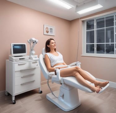 Cozy waiting area with feminine and elegant decor at Studio Ingrid Salles