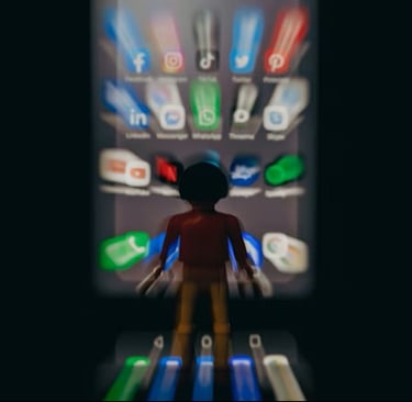 a person standing in front of a cell phone
