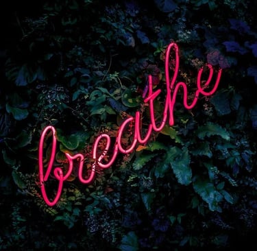 Breathe neon signage