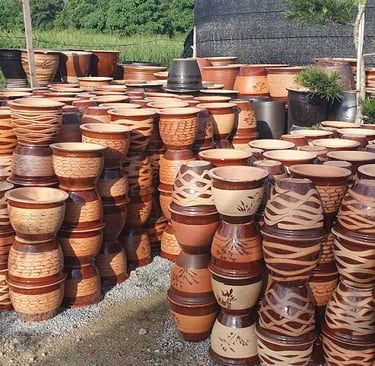 Large collection of terracotta ceramic garden pots – Yie Yang Landscape, Malaysia