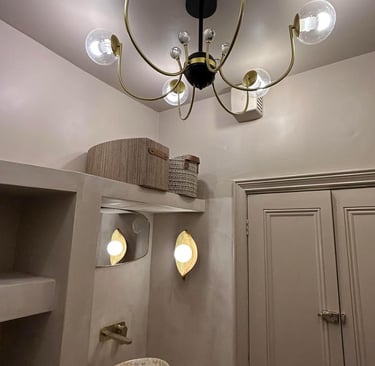 Microcement applied in the bathroom