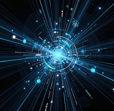 A close-up of a digital fingerprint pattern glowing overlaid with neural network lines.