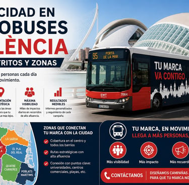 Publicidad en Autobuses Valencia por distritos y zonas