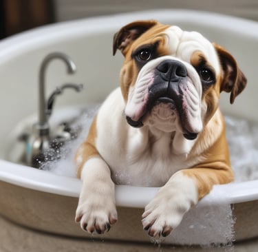 A playful moment of Bo chasing a favorite squeaky toy across the living room.