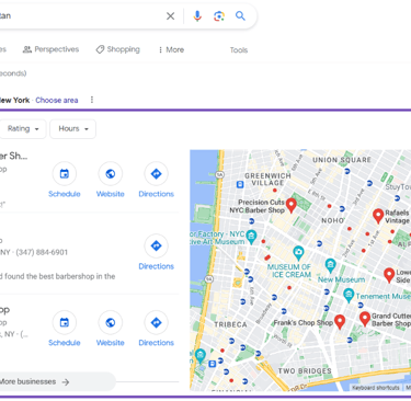 Small business location on google map