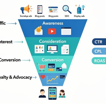 Digital marketing funnel example