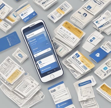 a blue logo with a white cross