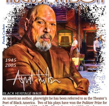 Cachet illustration of August Wilson