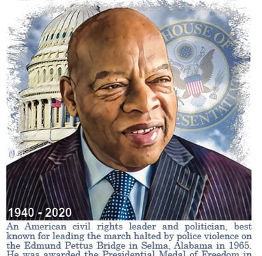 Cachet illustration of John Lewis
