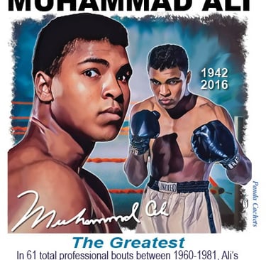 Cachet illustration of Muhammad Ali