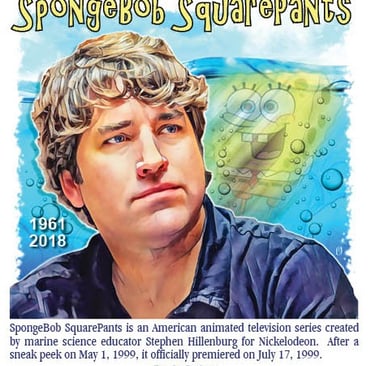 Cachet illustration of SpongeBob SquarePants creator