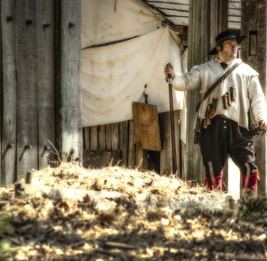 Photo of gate guard at Jamestown reconstructed fort