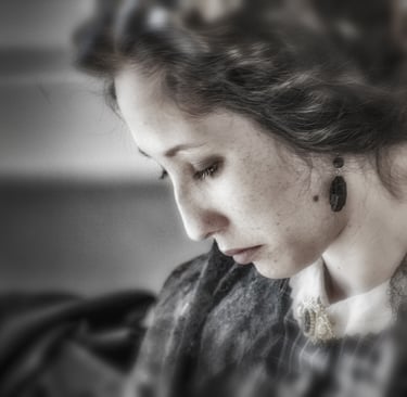 Photo of woman looking down