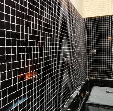 Modern pigeon net design for balcony protection in Malabar Hill