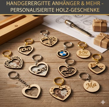 PERSONALISIERTE SCHLÜSSELANHÄNGER AUS HOLZ UND GRAVUR BUCHS SG.