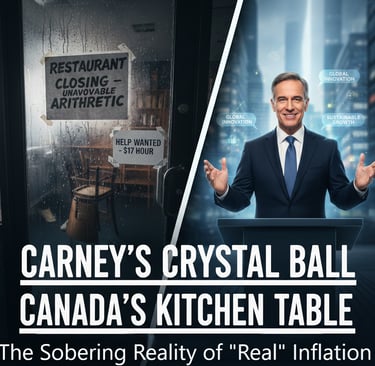 a man in a suit and tie standing in front of a table with a sign