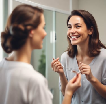 Elegant consultation scene with patient and doctor discussing personalized treatment plans.