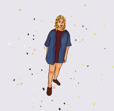 Illustration femme qui marche - Agathe Ricart - Le deuxième roman de Thomas Simon.