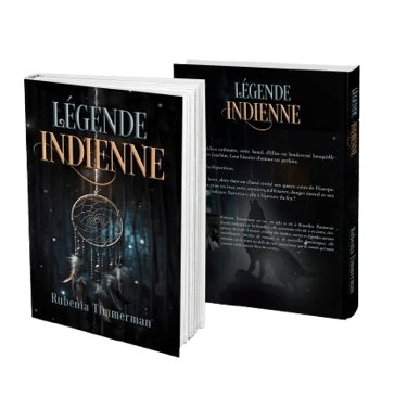 Mockup broché recto-version de Légende Indienne, urban fantasy de Rubenia Timmerman.