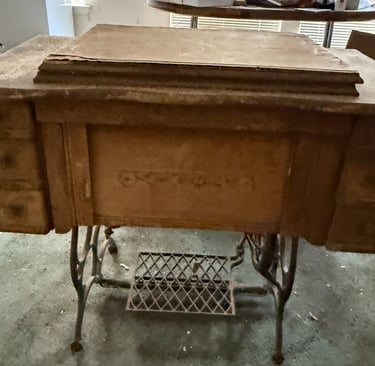 Original cabinet before restoration