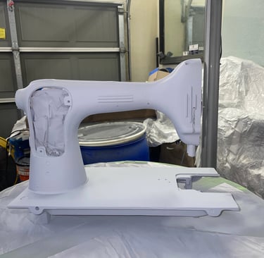 New Home Sewing Machine Primed and ready to be painted