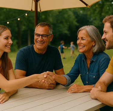 Ouders ontmoeten elkaar bij BuitenBasis in het Schoterbos in Haarlem Noord