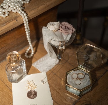 flatlay vintage mariage