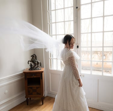 mariée avec une robe vintage