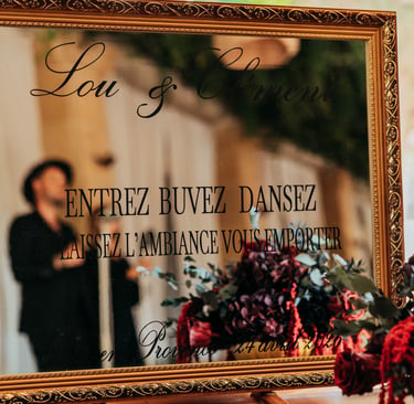 location miroir mariage var , location miroir provence, miroir personnalisé mariage
