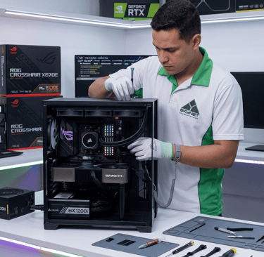 Montagem de PC Gamer em Campinas. Setup profissional, cable management e instalação de hardware