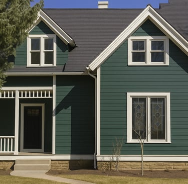 after of house painted exterior in red deer