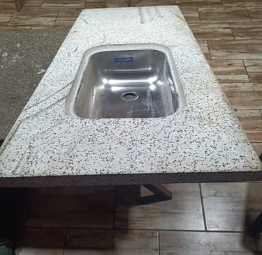 mesada con bacha de granito pulido fabricacion en misiones premoldear logista propia envios