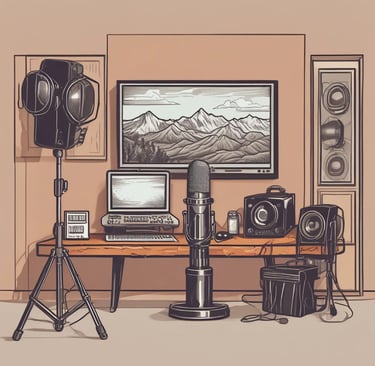 Cozy scene of a person watching animated films on a laptop with popcorn