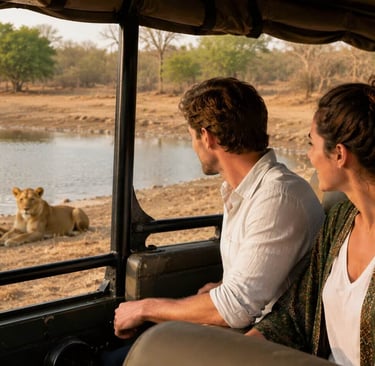 couple watching Lions at GIR