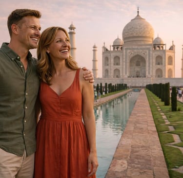 Couple at The Taj Mahal in Agra