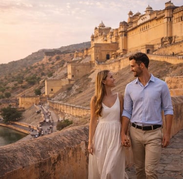Couple at Amber Fort in Jaipur