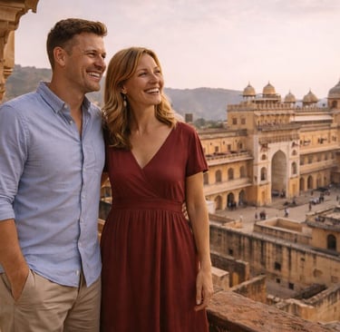 Couple at Amber Fort in Jaipur