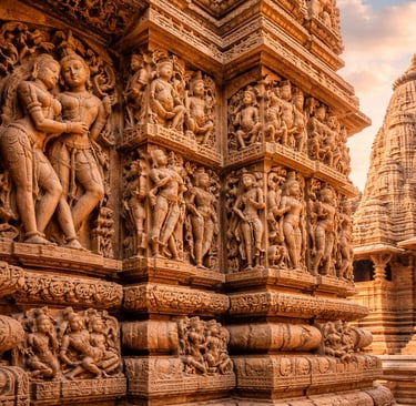 Architectural marvels at Khajuraho temples