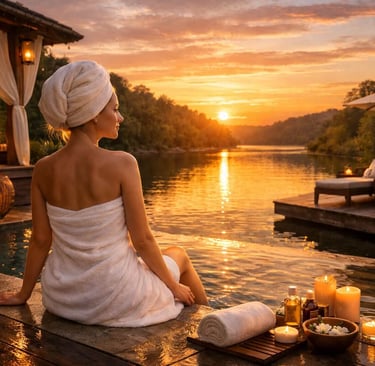 American Lady at Kerala Ayurvedic resort