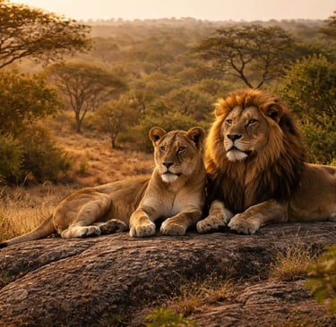 Lions pair at GIR National Park, India