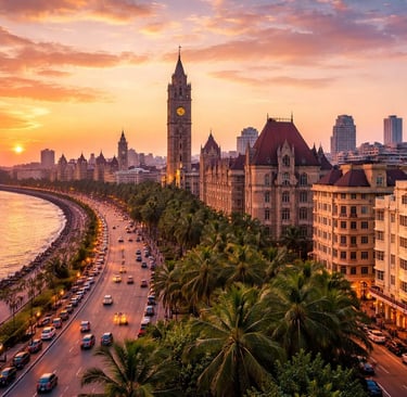 Marine drive urban region in Mumbai