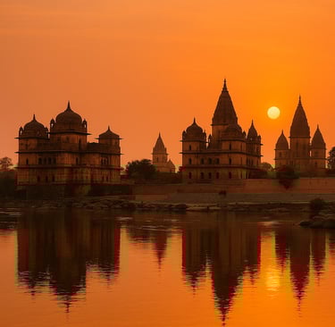 Orchha Palaces in Madhya Pradesh India