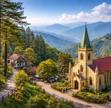 Scenic view of Kasauli's Christ Church