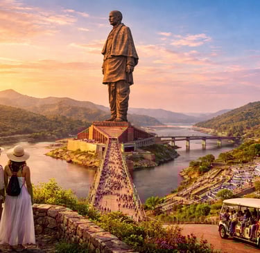 Statue of Unity at sunset
